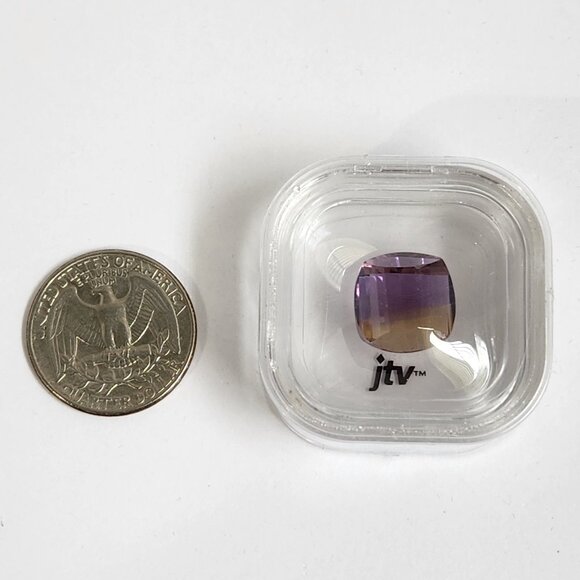 SIB Mandiore Ametrine Avg 13.00ct 14x14mm Cushion Roll Top Cut Loose Gemstone - Picture 3 of 10